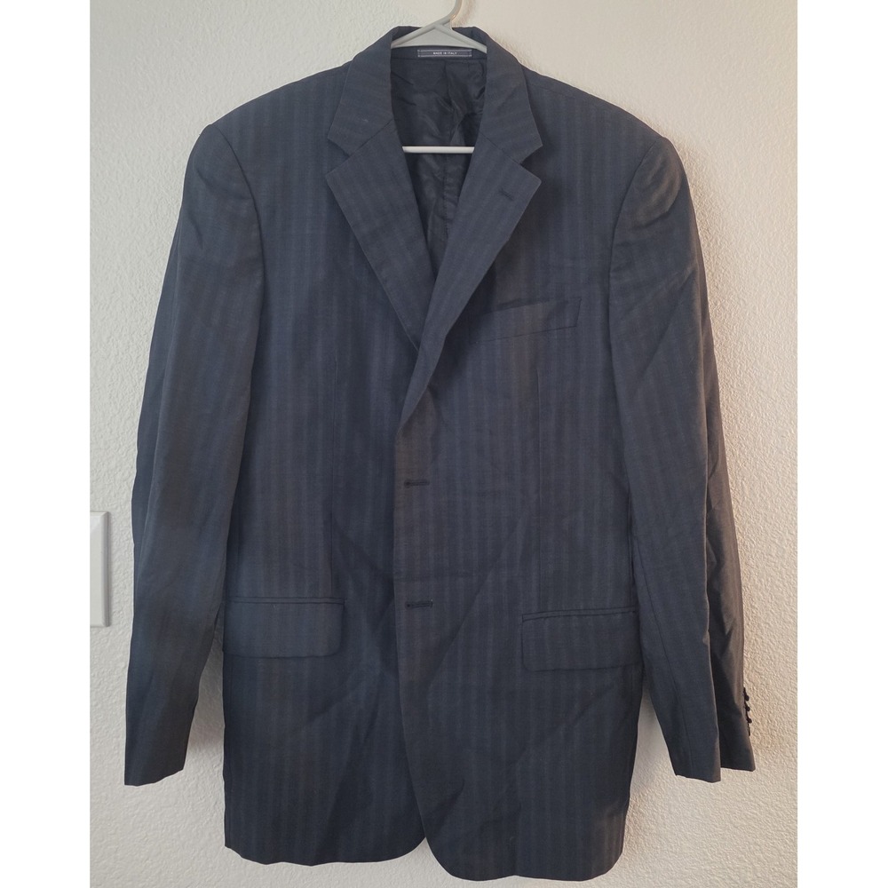 Cerruti 1881 Voyager Men's 40R Dark Gray Stripe Blazer Made in Italy Sport‎ Coat